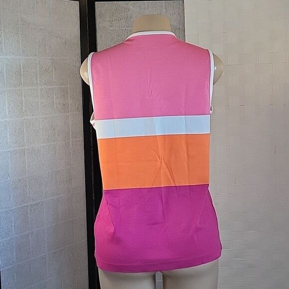 BRAND NEW KIM ROGER  MULTI-COLOR SLEEVELESS WOMEN'S GOLF SHIRT - Picture 11 of 12